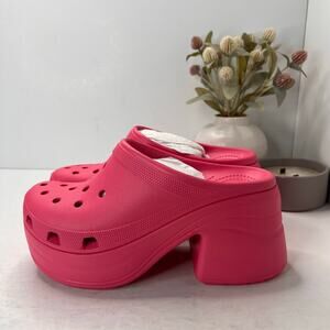 Crocs Siren Platform Clog Pink Barbie Chunky Women’s 11/Men's 9 NWT